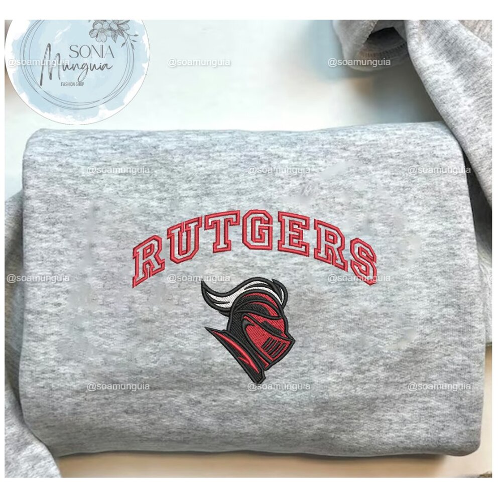 Rutgers Scarlet Knights Embroidered Crewneck Sweatshirt | NCAA College Football